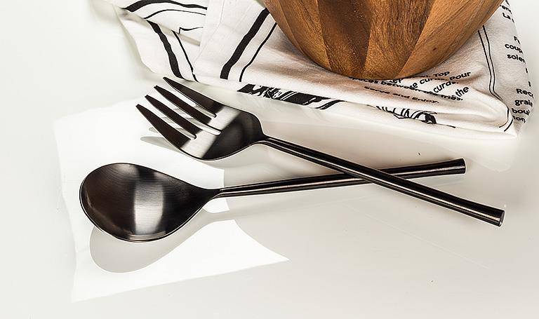 Abbott Salad Servers Matte Black - Bear Country Kitchen