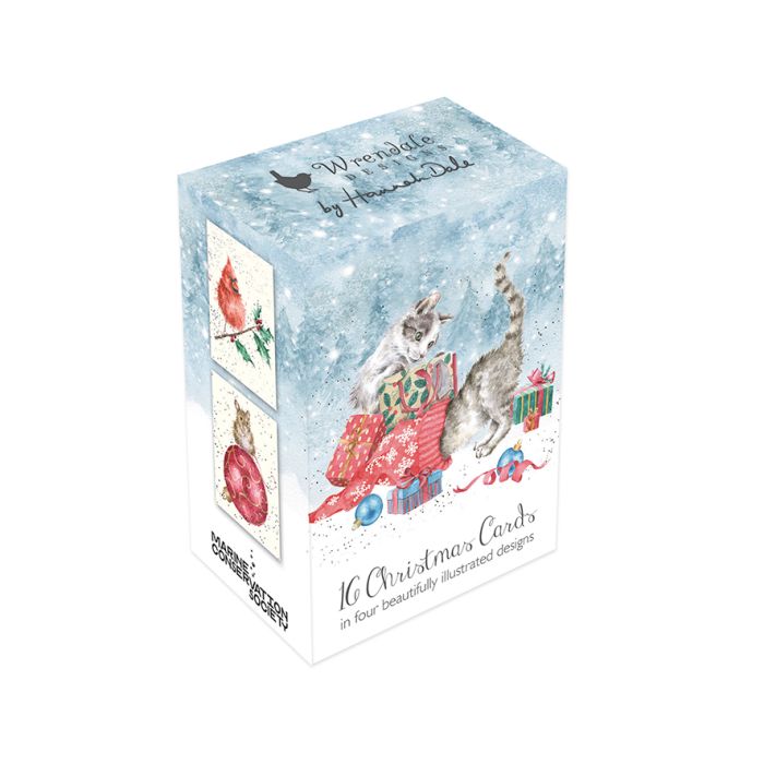 Wrendale Small Christmas Card Pack Of 16 Cats - Bear Country Kitchen
