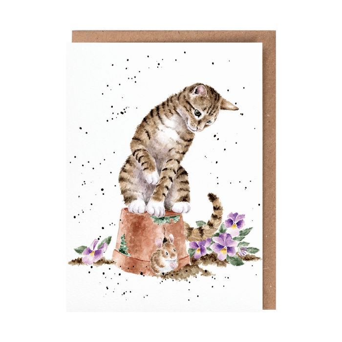 Wrendale Greeting Card Hide & Sqeak  (Cat & Mouse) - Bear Country Kitchen