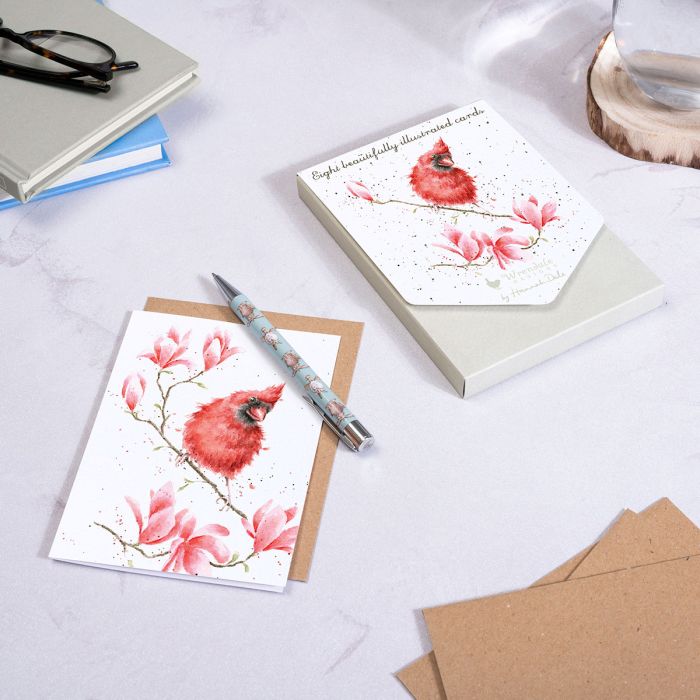 Wrendale Card Pack Of 8 Magnolia Cardinal