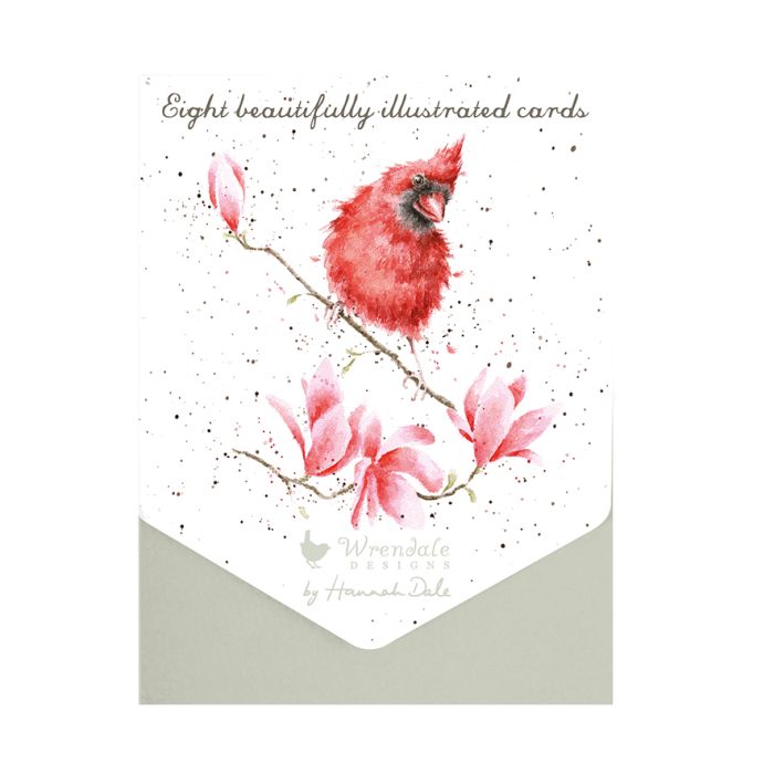 Wrendale Card Pack Of 8 Magnolia Cardinal