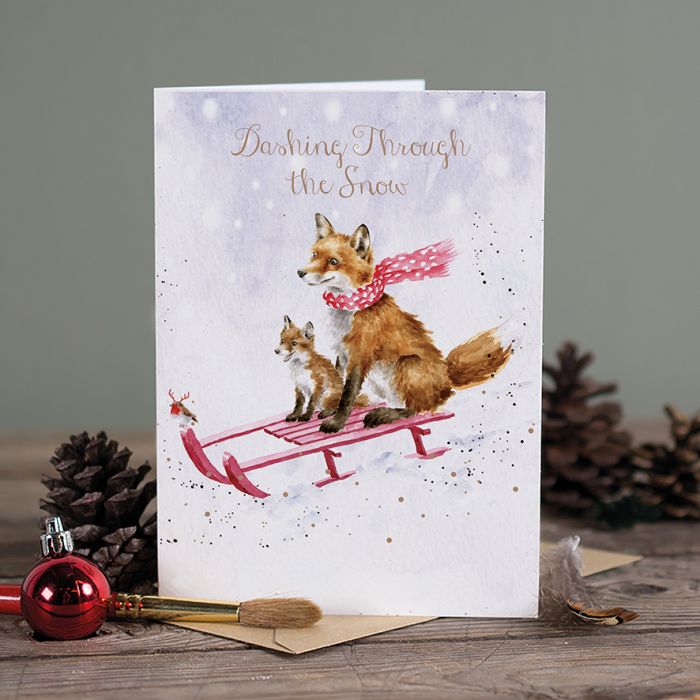 Wrendale Greeting Card The Sleigh Ride - Bear Country Kitchen