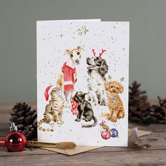 Wrendale Greeting Card The Office Party (Dogs & Cats) - Bear Country Kitchen