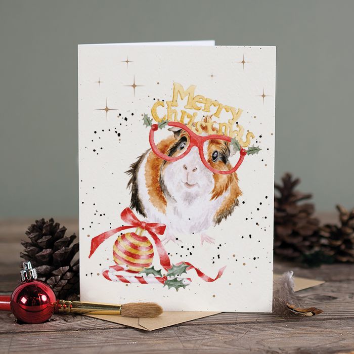 Wrendale Greeting Card Christmas Guniea Pig