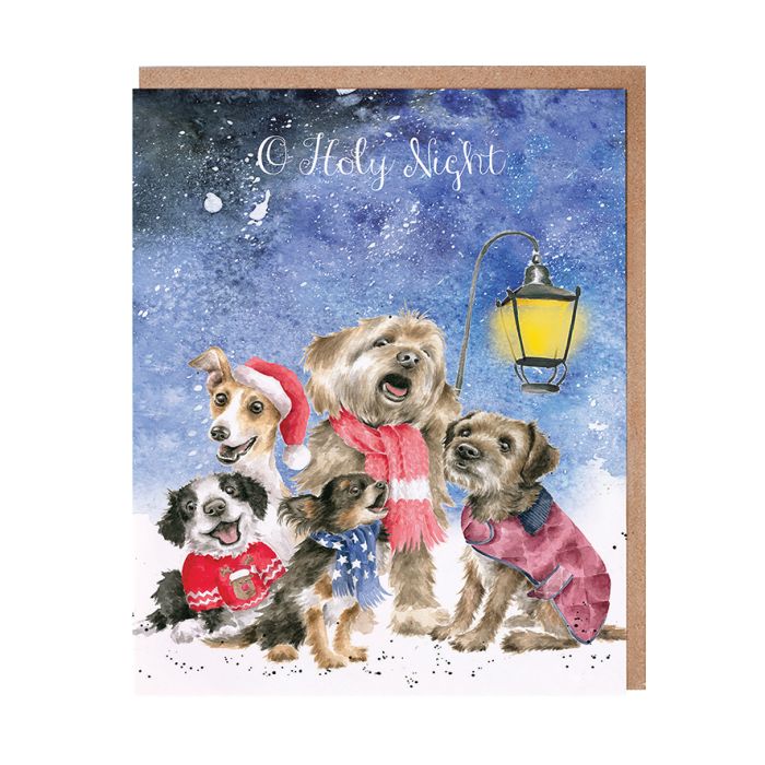 Wrendale Christmas Card Pack Of 8 O Holy Night (Dogs) - Bear Country Kitchen