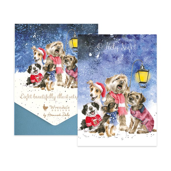 Wrendale Christmas Card Pack Of 8 O Holy Night (Dogs) - Bear Country Kitchen