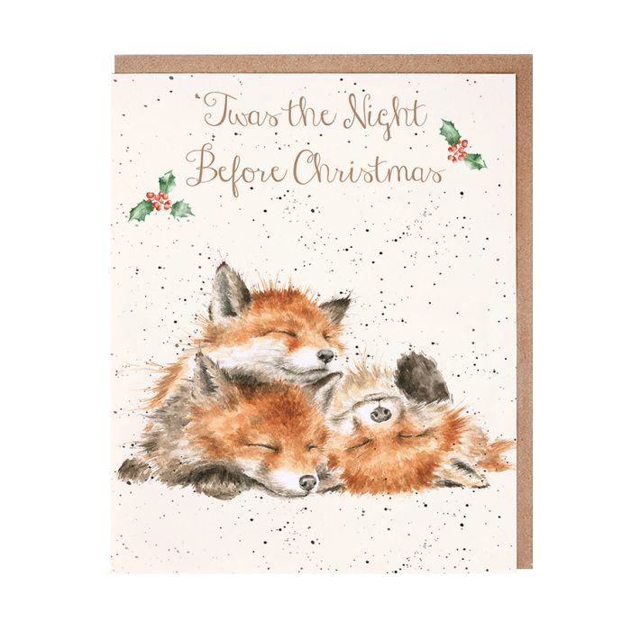 Wrendale Christmas Card Pack Of 8 Twas The Night Before ... (Foxes) - Bear Country Kitchen