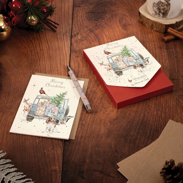 Wrendale Christmas Card Pack Of 8 Snowy Sleigh Ride (Horse)