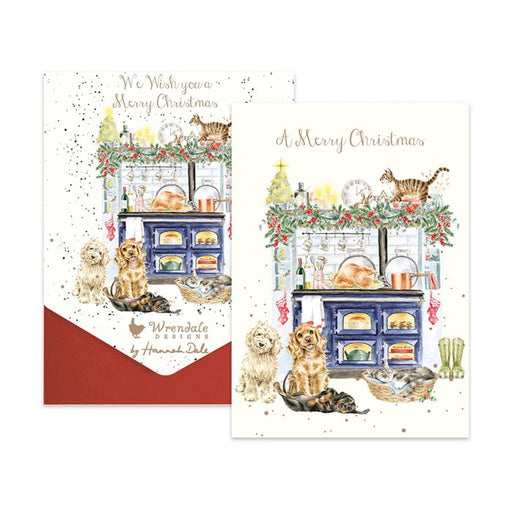 Wrendale Christmas Card Pack Of 8 The Country Christmas Kitchen - Bear Country Kitchen