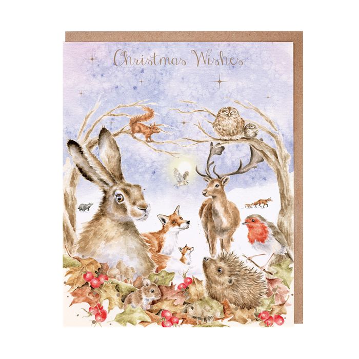 Wrendale Christmas Card Pack Of 8 Walking In A Winter Woodland