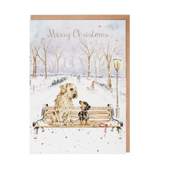 Wrendale Christmas Card Pack Of 8 Winter Walks (Dogs)