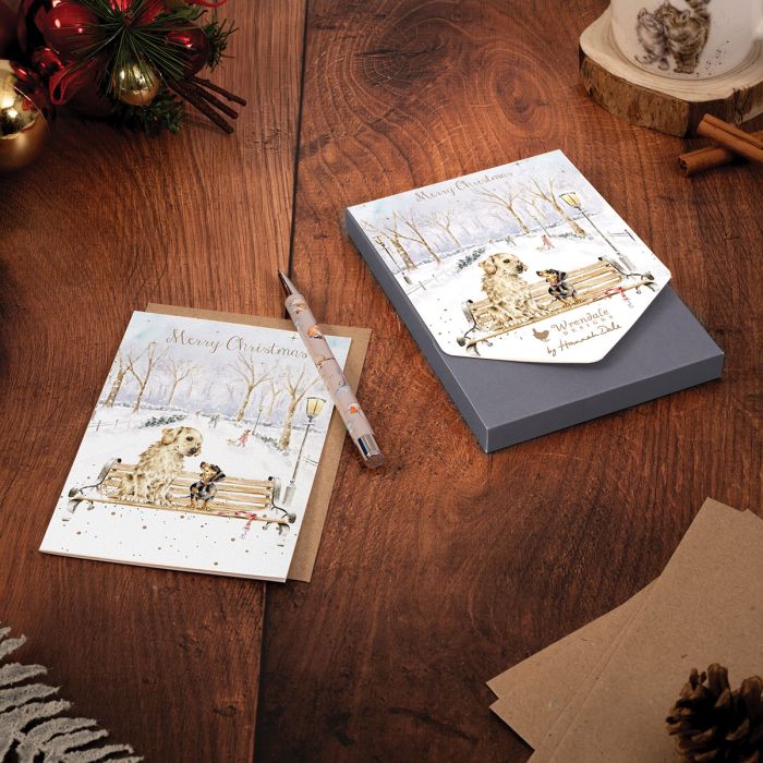 Wrendale Christmas Card Pack Of 8 Winter Walks (Dogs)