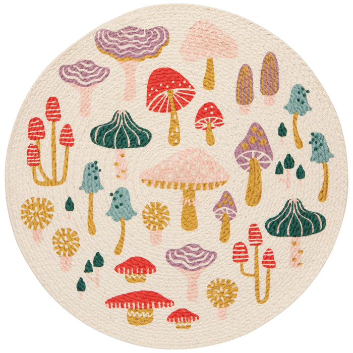 Danica Jubilee Round Braided Placemat Mushroom Gems - Bear Country Kitchen
