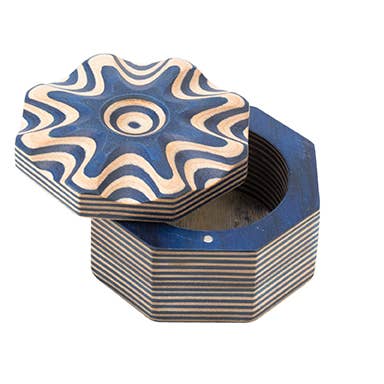 Island Bamboo Pakkawood Salt Cellar Blue - Bear Country Kitchen