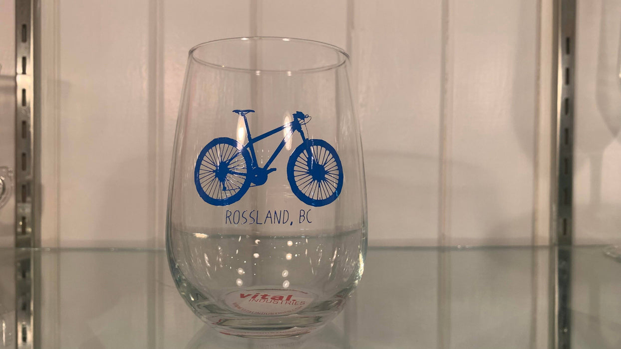 Stemless Wine Glass Tumbler Bicycle Rossland - Bear Country Kitchen