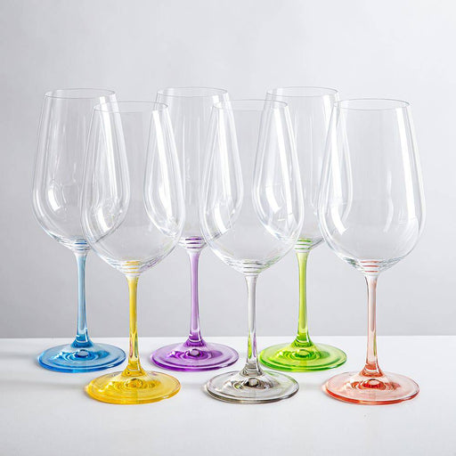 Bohemia Crystal Red Wine Glasses Set Of 6 Assorted - Bear Country Kitchen