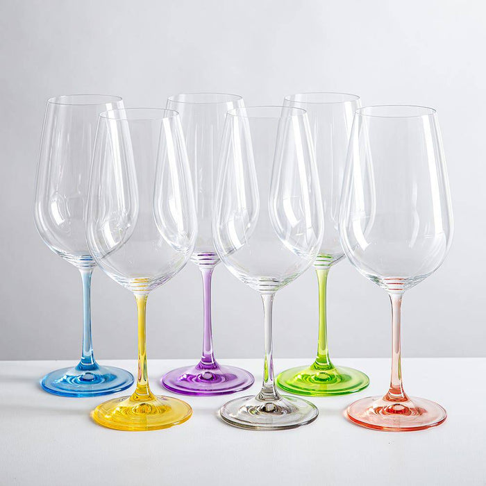 Bohemia Crystal Red Wine Glasses Set Of 6 Assorted - Bear Country Kitchen