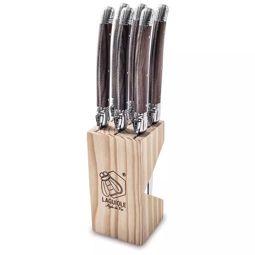 Laguiole Steak Knife Set Of 6 Dark Wood - Bear Country Kitchen
