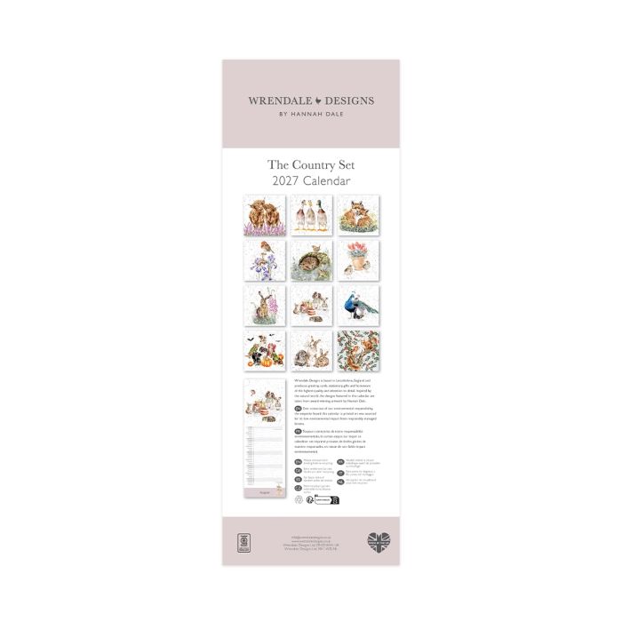 Wrendale 2027 Slim Calendar The Country Set
