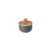 Pacifica Salt Cellar With Oak Wood Lid Seed Grey - Bear Country Kitchen