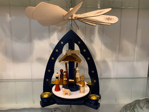 Christmas Tradition Pyramid Blue Nativity - Bear Country Kitchen