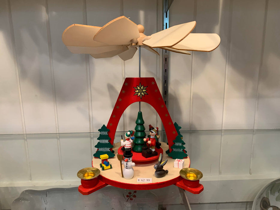 Christmas Tradition Red Pyramid With Children - Bear Country Kitchen