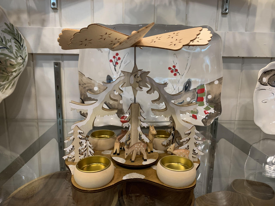 Christmas Tradition T-Lite Pyramid With Deer & Trees - Bear Country Kitchen