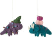 Silver Tree Ornament Felt Triceratops - Bear Country Kitchen