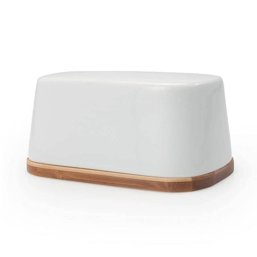 BIA Cordon Bleu Butter Dish White With Bamboo Bottom - Bear Country Kitchen