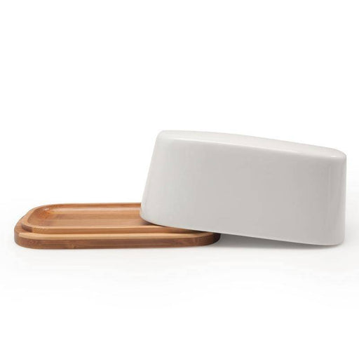 BIA Cordon Bleu Butter Dish White With Bamboo Bottom - Bear Country Kitchen