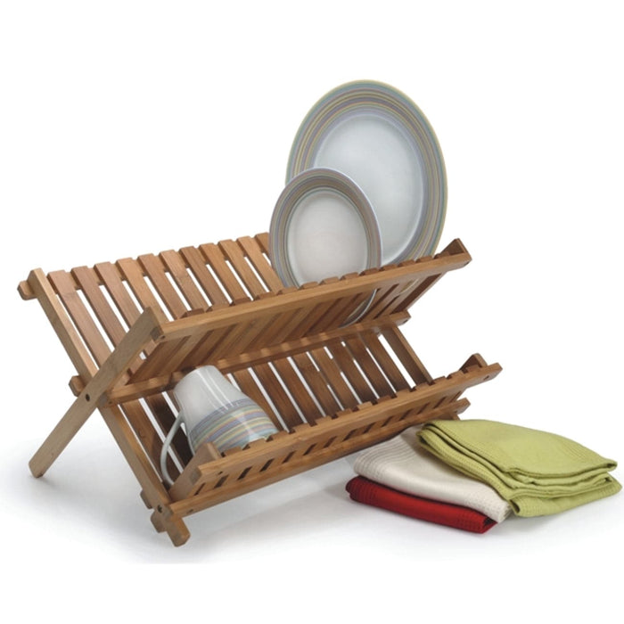 Natural Living Bamboo Folding Dish Rack - Bear Country Kitchen