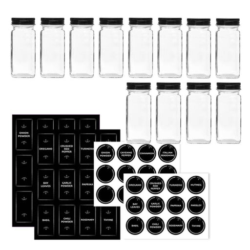 Danesco Set Of 12 Spice Jars With Labels - Bear Country Kitchen