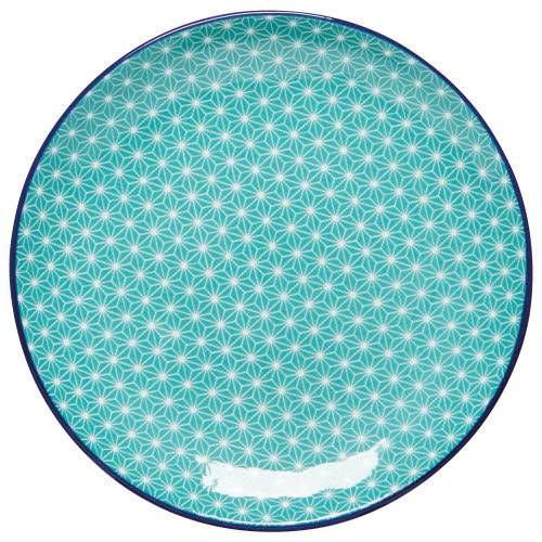 Danica Appetizer Plate Aqua Stars - Bear Country Kitchen