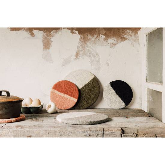 Danica Heirloom Felted Wool Trivet Olive 20.5CM - Bear Country Kitchen