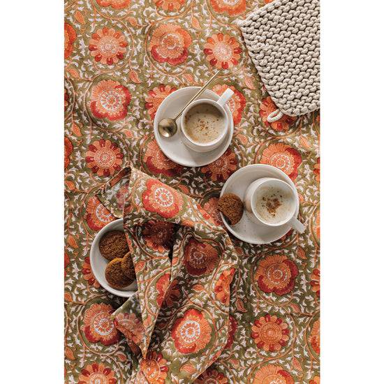Danica Heirloom Block Print Tablecloth Zinnia - Bear Country Kitchen