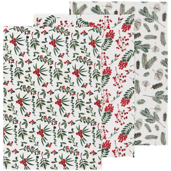 Danica Now Design Set of 3 Floursack Winterberry - Bear Country Kitchen