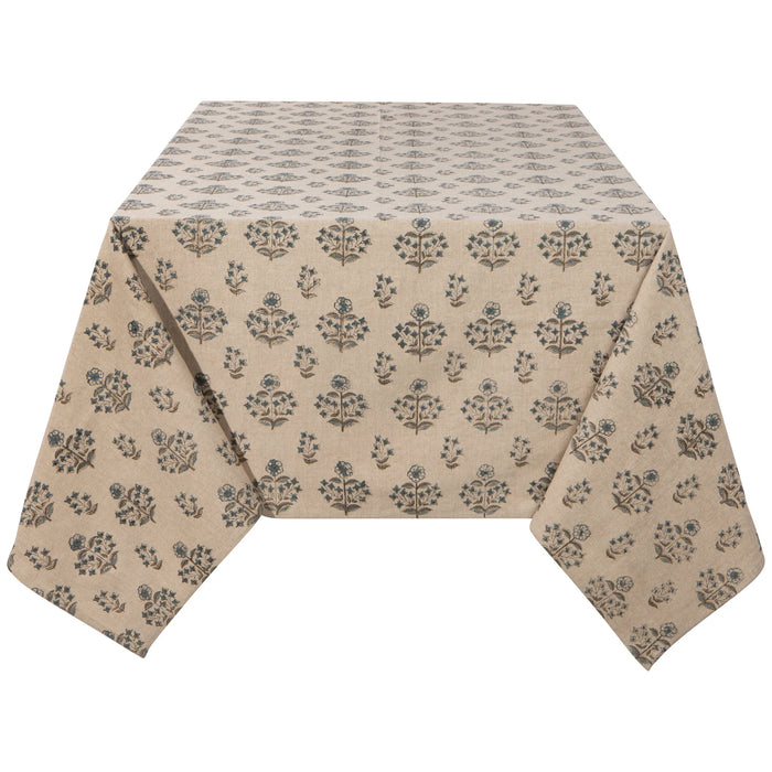Danica Heirloom Block Print Tablecloth Clematis  152 x 228CM - Bear Country Kitchen