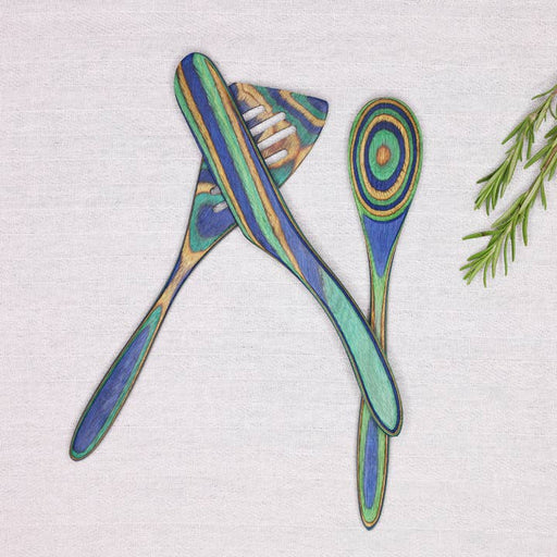 Island Bamboo Pakka Small Spoon Peacock - Bear Country Kitchen