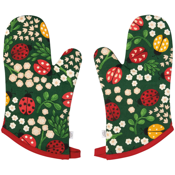 Danica Jubilee Set Of 2 Oven Mitts Ladybugs - Bear Country Kitchen