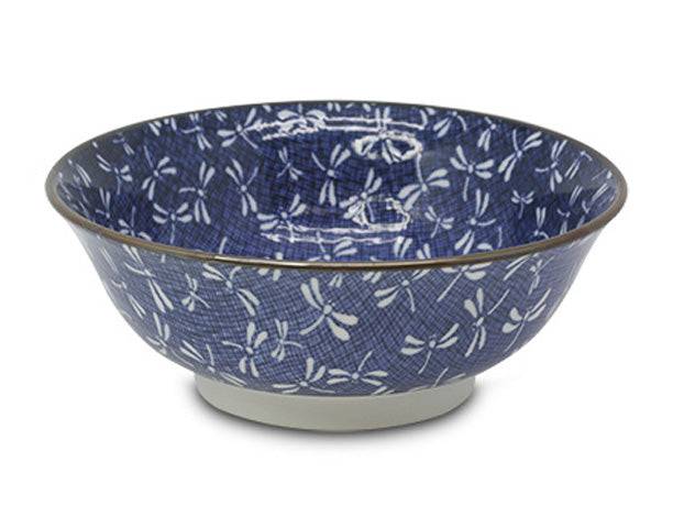 EMF Japanese Porcelain Ramen Bowl Blue Dragonfly 8" - Bear Country Kitchen