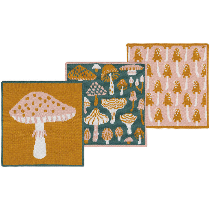Danica Jubilee Set of 3 Knit Dishcloths Mushroom Gems - Bear Country Kitchen