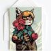 Sofs Design Greeting Card Cat Roses - Bear Country Kitchen