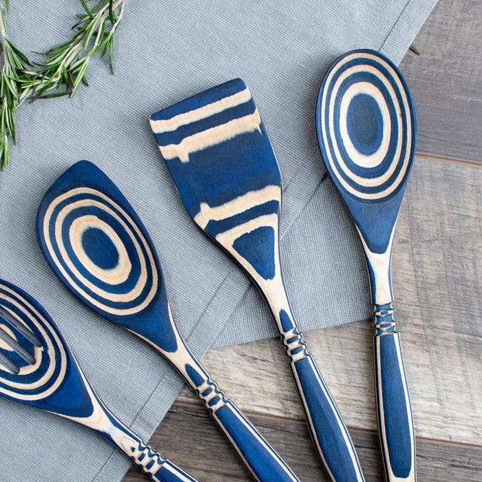 Island Bamboo Pakkawood Spurtle Blue 28CM