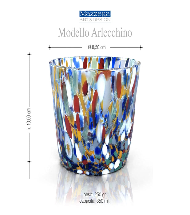 Mazzega Water Glass Harlequin - Bear Country Kitchen