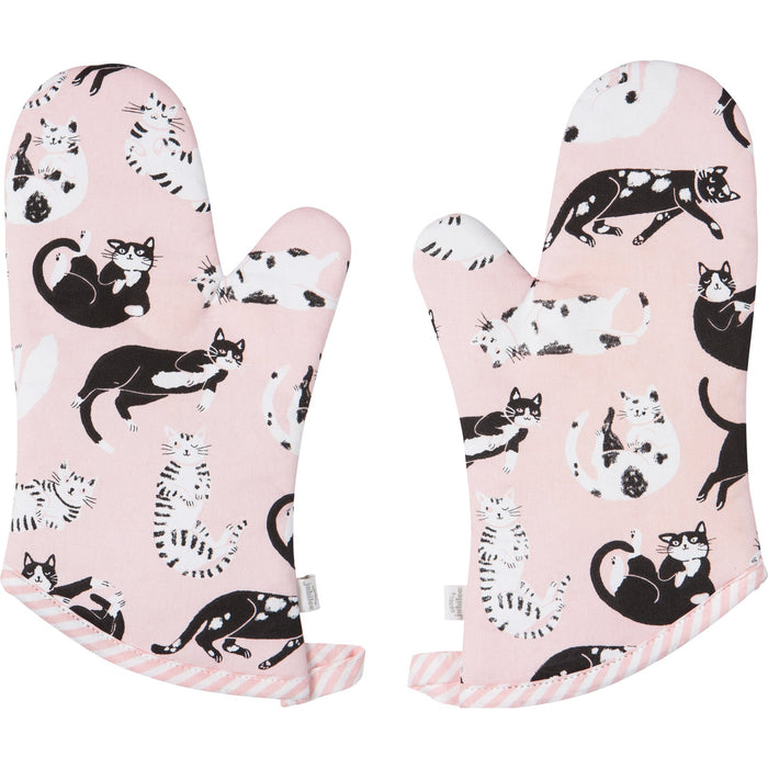 Danica Now Designs Jubilee Packaged Oven Mitts Set Of 2 Meow & Furever - Bear Country Kitchen