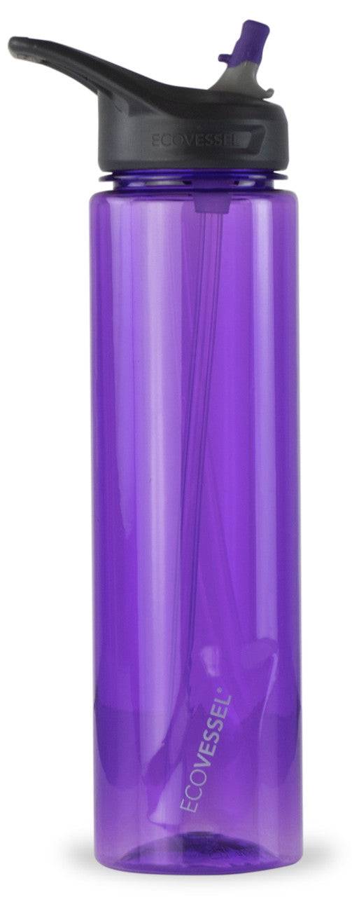 Eco Vessel Wave Sports Water Bottle With Silicone Straw Purple
 32OZ - Bear Country Kitchen