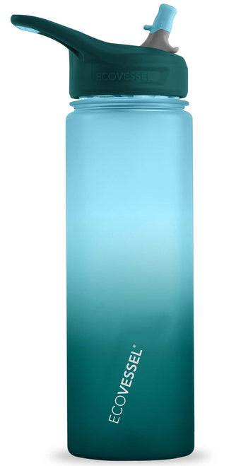 Eco Vessel Wave Sports Water Bottle With Silicone Straw - Bear Country Kitchen