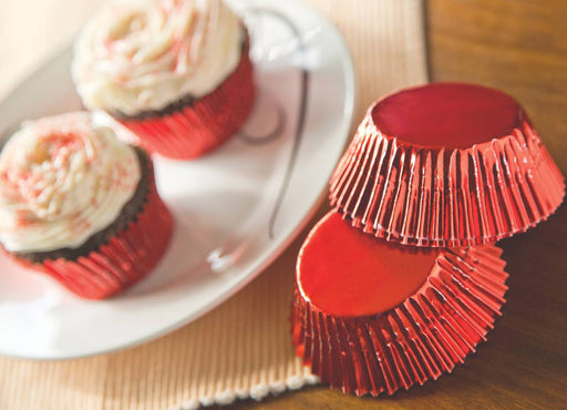 Red Foil 32 Standard Baking Cups - Bear Country Kitchen