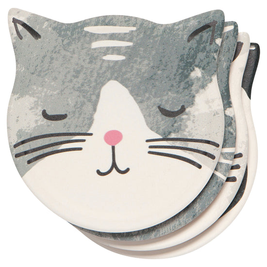 Danica Jubilee Shaped Soak Up Coaster Set Cats Meow - Bear Country Kitchen