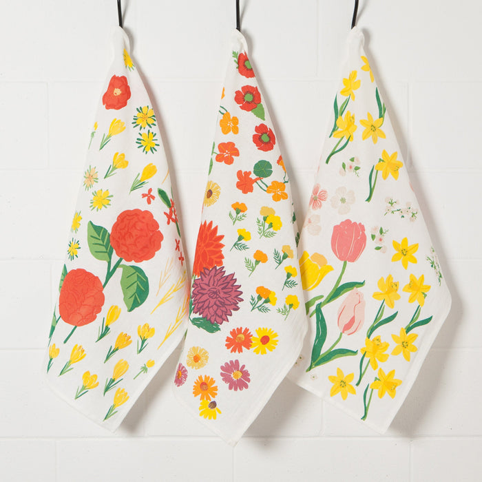 Danica Now Designs Bakers Floursack Set Of 3 Flowers Of The Month - Bear Country Kitchen